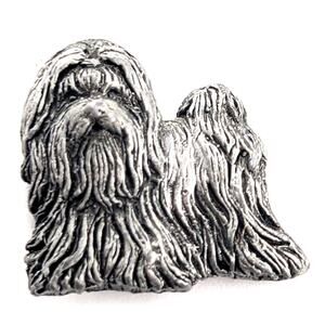 Shih Tzu Dog Puppy Pet Pewter Silver Tone Metal Lapel Pin Animal Jewelry